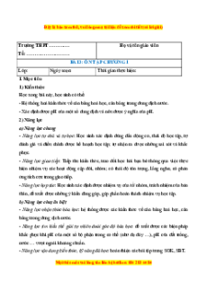 Giáo án Ôn tập chương 1 Hóa học 11 Kết nối tri thức