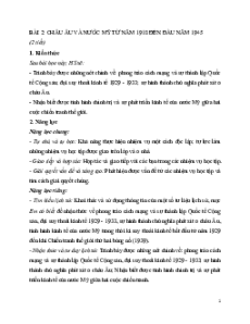 Giáo án Bài 2 Lịch sử 9 Chân trời sáng tạo: Châu Âu và nước Mỹ từ năm 1918 đến năm 1945