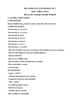 Đề cương ôn tập Cuối kì 2 Tiếng Anh 9 Ilearn Smart world