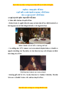 Lý thuyết Sinh học 10 Cánh diều Bài 4: Khái quát về tế bào