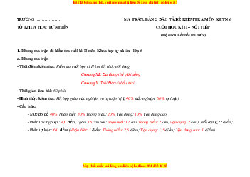 Bộ 10 đề thi cuối kì 2 KHTN 6 Kết nối tri thức (nối tiếp)