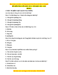 Đề thi giữa kì 2 Lịch sử 10 Cánh diều - Đề 2