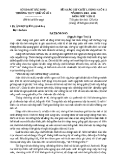 Đề thi thử tốt nghiệp THPT 2025 Ngữ văn trường THPT Quế Võ số 1 - Sở GD&ĐT Bắc Ninh