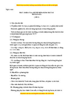 Giáo án Gdtc 3 Bài 3 Kết nối tri thức: Động tác chuyền bóng bằng hai tay trước ngực