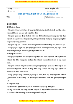 Giáo án Hợp chất hữu cơ và hóa học hữu cơ Hóa học 11 Chân trời sáng tạo