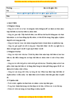 Giáo án Hợp chất hữu cơ và hóa học hữu cơ Hóa học 11 Chân trời sáng tạo