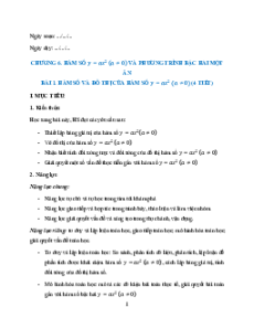 Giáo án Toán 9 Chân trời sáng tạo Học kì 2