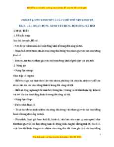Giáo án Kinh tế pháp luật 10 Cánh diều (phiên bản 2)