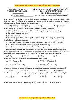 Đề thi thử Vật Lí trường Yên Lạc 2 năm 2021