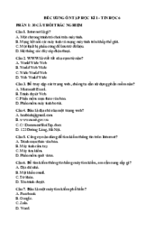 Đề cương ôn tập Cuối kì 1 Tin học lớp 6 Kết nối tri thức