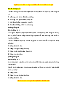 Trắc nghiệm Bài 15 Địa Lí 10 Kết nối tri thức: Sinh quyển