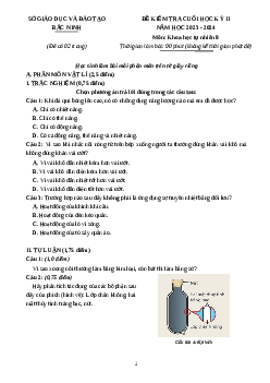 Đề thi cuối kì 2 KHTN (song song) 8 Kết nối tri thức Sở Bắc Ninh