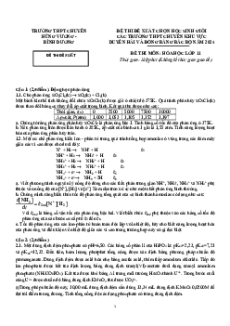 Đề thi HSG Hóa học 11 Trường THPT Chuyên HV - Bình Dương