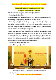 Lý thuyết Kinh tế pháp luật 10 Chân trời sáng tạo Bài 14: Quốc hội, chủ tịch nước, chính phủ nước Cộng hòa xã hội chủ nghĩa Việt Nam