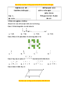 Đề thi cuối kì 2 Toán lớp 4 Chân trời sáng tạo - Đề 9