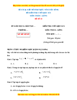 Đề thi cuối kì 1 Toán 6 Kết nối tri thức (Đề 10)