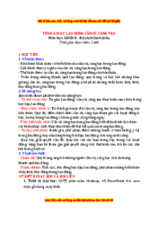 Giáo án Bài 3 GDCD 8 Cánh diều: Lao động cần cù, sáng tạo