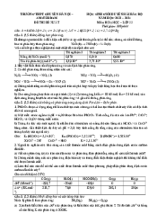 Đề thi HSG Hóa học 11 Trường THPT Chuyên Amsterdam - Hà Nội