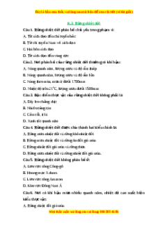 Trắc nghiệm Bài 24 Địa lí 6 Kết nối tri thức: Rừng nhiệt đới