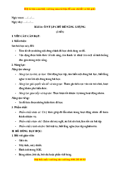 Giáo án Bài 14 Khoa học lớp 4 (Kết nối tri thức): Ôn tập chủ đề năng lượng