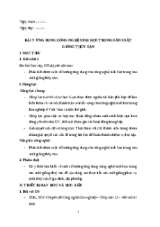 Giáo án chuyên đề Bài 7: Ứng dụng CNSH trong sản xuất giống thủy sản 12 Kết nối tri thức