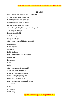 Đề thi cuối kì 1 Địa lý 10 Chân trời sáng tạo (đề 5)