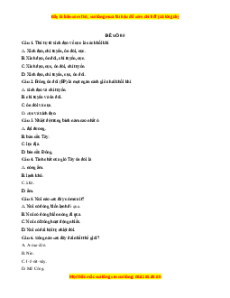 Đề thi cuối kì 1 Địa lý 10 Chân trời sáng tạo (đề 5)