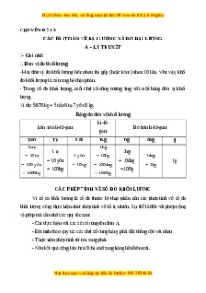 Chuyên đề Các bài toán về đại lượng và đo đại lượng lớp 4 (có lời giải)
