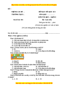 Đề thi cuối kì 2 Tin học 8 Cánh diều (Đề 1)