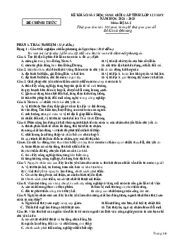 28 Đề thi Học sinh giỏi Địa Lí 12 năm 2025 (có lời giải)