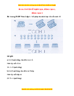 VBT Toán lớp 3 Bài 16 (Cánh diều): Ôn tập về phép chia, bảng chia 2, bảng chia 5