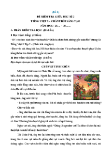 Bộ 20 đề thi Giữa kì 2 Tiếng Việt lớp 5 Chân trời sáng tạo có đáp án
