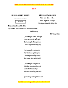 Đề thi giữa kì 1 Ngữ văn 8 Cánh diều (đề 9)