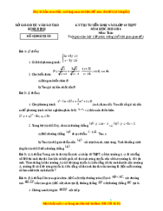 Đề thi vào 10 Toán Tỉnh Bình Định năm 2023-2024