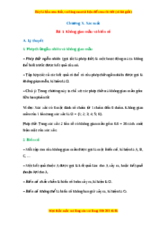 Lý thuyết Toán 10 Chân trời sáng tạo Chương 10 Bài 1: Không gian mẫu và biến cố