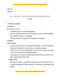 Giáo án Bài 3 Lịch sử & Địa lí lớp 4 Kết nối tri thức: Lịch sử và văn hóa truyền thống địa phương em
