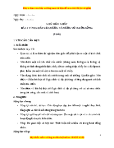 Giáo án Bài 1 Khoa học lớp 4 (Kết nối tri thức): Tính chất của nước và nước với cuộc sống