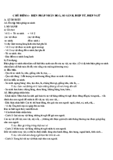 Câu hỏi ôn thi Trạng Nguyên Tiếng Việt lớp 5 Chủ điểm 6: Biện pháp nhân hóa, so sánh, điệp từ, điệp ngữ