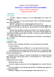 Giáo án Bài 38 KHTN 9 Cánh diều (2024): Quy luật di truyền của Mendel