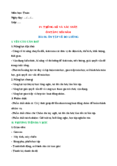 Giáo án Ôn tập về đo lường Toán lớp 5 Cánh diều