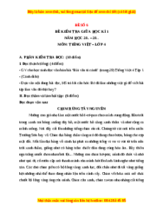 Đề thi giữa kì 1 Tiếng Việt lớp 4 Cánh diều (Đề 6)