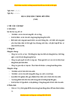 Giáo án Bài 8 Khoa học lớp 4 (Cánh diều): Ánh sáng trong đời sống