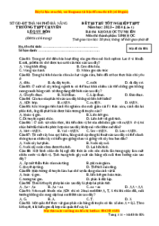 Đề thi thử tốt nghiệp Sinh học trường THPT Chuyên Lê Quý Đôn - Đà Nẵng lần 1 năm 2024
