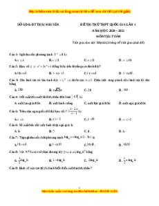 Đề thi thử Toán Sở Thái Nguyên lần 1 năm 2021