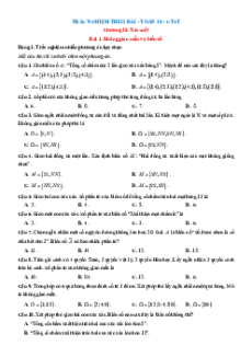Trắc nghiệm Toán 10 Chân trời sáng tạo Chương 10 (có đúng sai, trả lời ngắn)