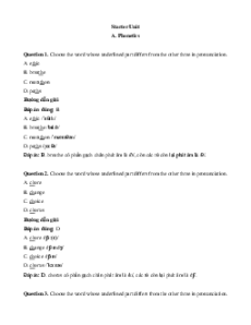 Bộ trắc nghiệm Tiếng Anh 8 Friends plus có đáp án