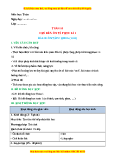 Giáo án Ôn tập chung Toán lớp 1 Kết nối tri thức