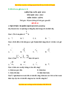 Đề thi giữa kì 2 Toán 6 Chân trời sáng tạo (Đề 10)