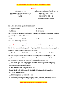 Đề thi giữa kì 1 Hóa học 10 Cánh diều (đề 5)