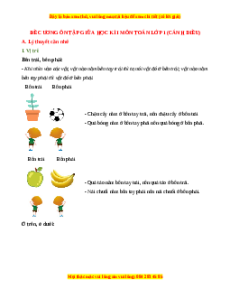 Đề cương ôn tập Giữa kì 1 Toán lớp 1 Cánh diều